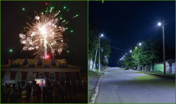 FOTO // Încă într-un sat din raionul Fălești, Partidul „ȘOR” a aprins lumina stradală